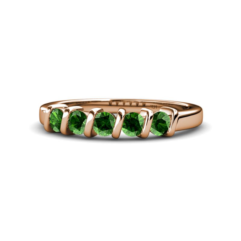 Talia Green Garnet Wedding Band 