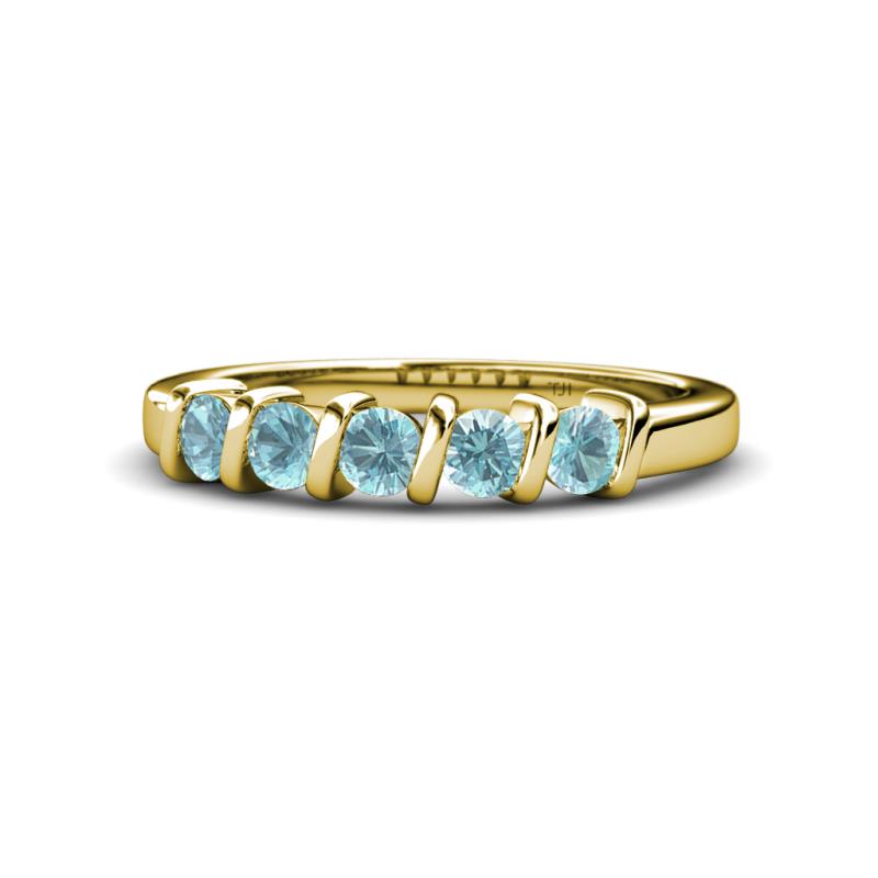 Talia Aquamarine Wedding Band 