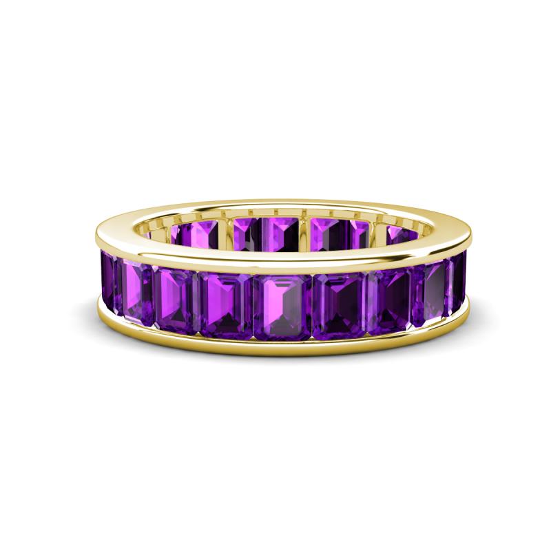 Aira 5.25 ctw Emerald Shape Amethyst Women Stackable Eternity Band 