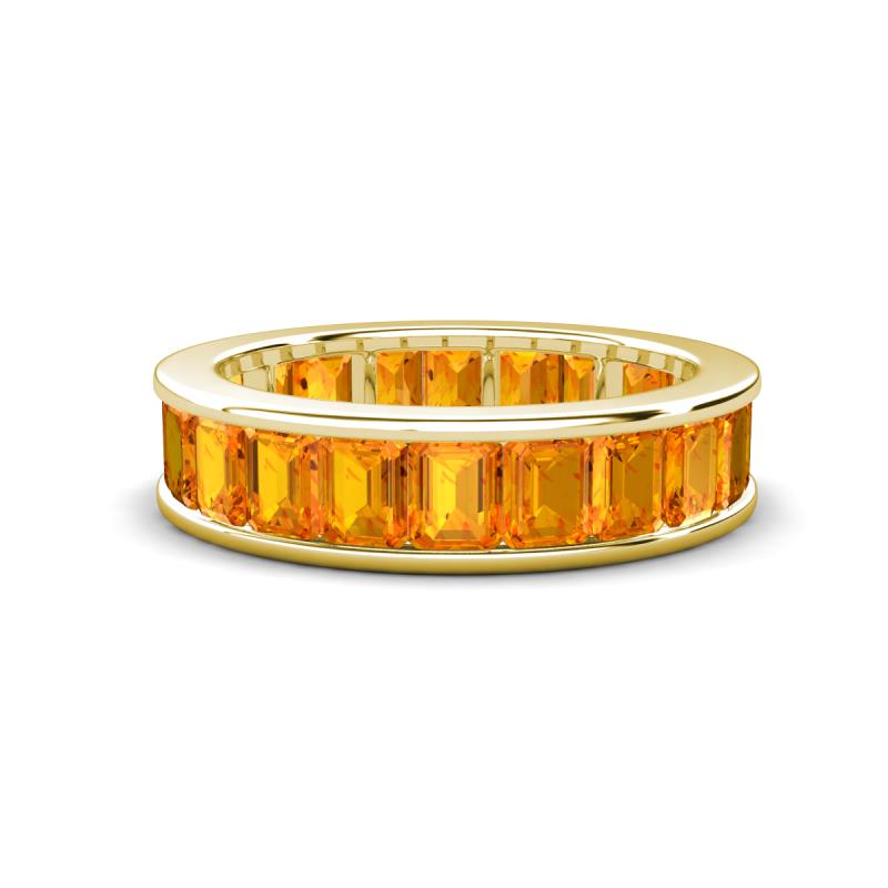 Aira 5.25 ctw Emerald Shape Citrine Women Stackable Eternity Band 