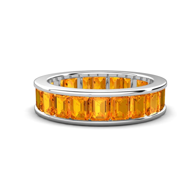 Aira 5.25 ctw Emerald Shape Citrine Women Stackable Eternity Band 