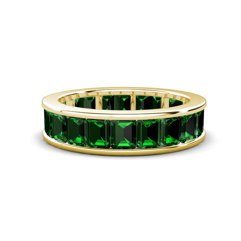 Aira 4.20 ctw Emerald Shape Created Emerald Women Stackable Eternity Band 
