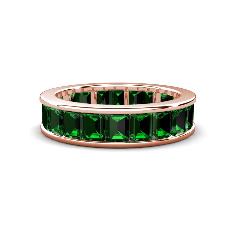 Aira 4.20 ctw Emerald Shape Created Emerald Women Stackable Eternity Band 