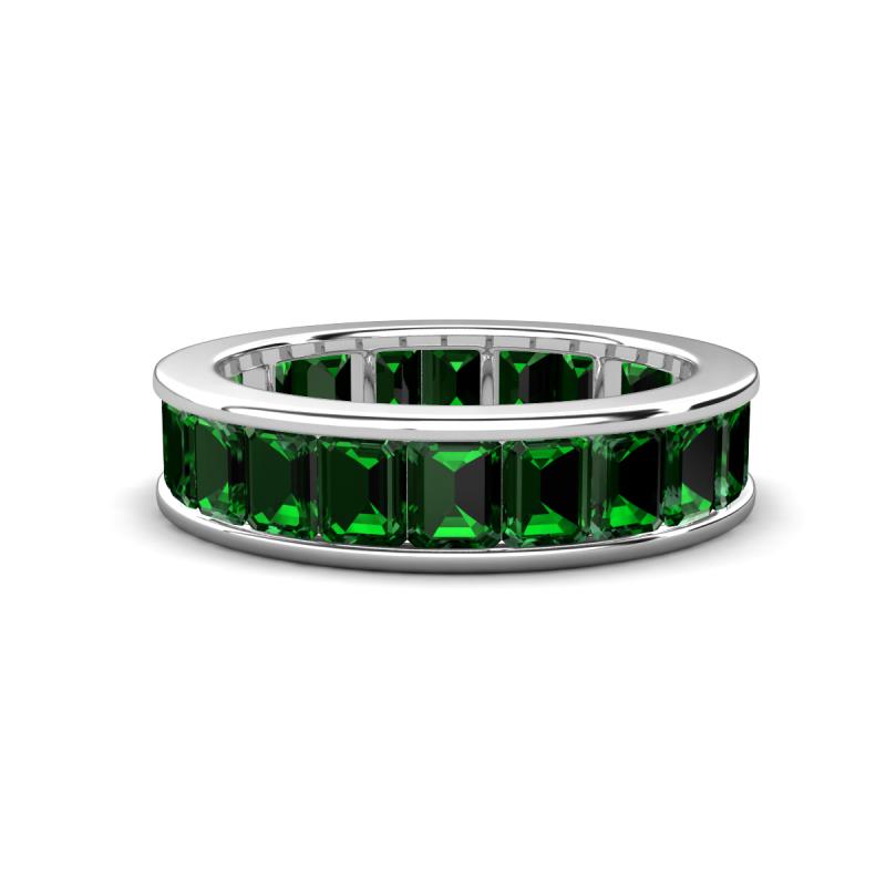 Aira 4.20 ctw Emerald Shape Created Emerald Women Stackable Eternity Band 