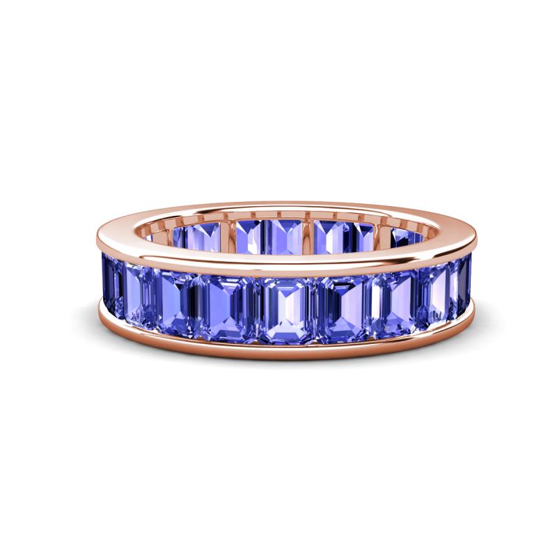 Aira 5.25 ctw Emerald Shape Tanzanite Women Stackable Eternity Band 