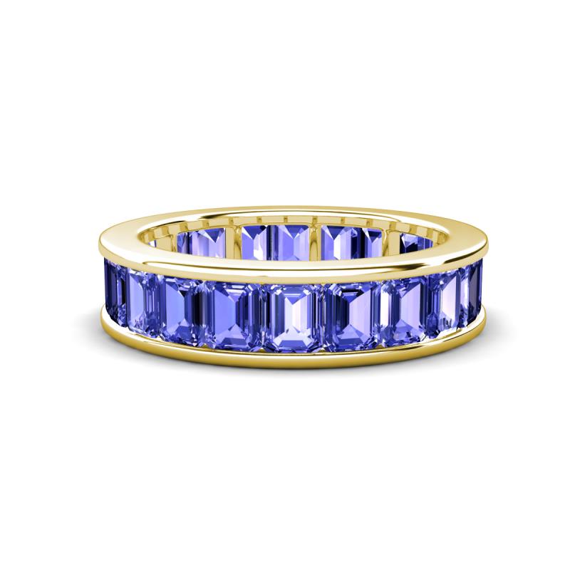 Aira 5.25 ctw Emerald Shape Tanzanite Women Stackable Eternity Band 