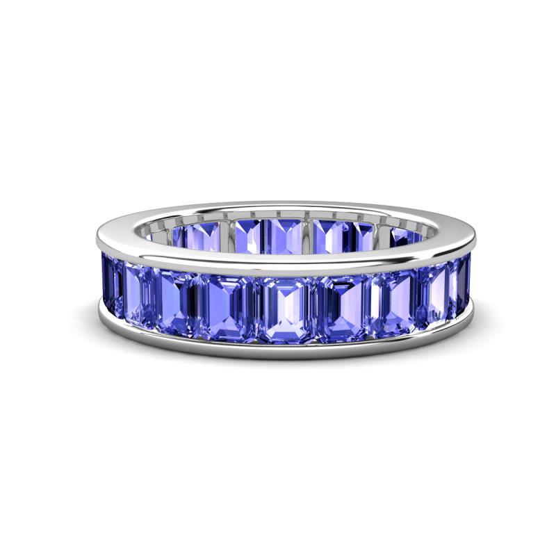 Aira 5.25 ctw Emerald Shape Tanzanite Women Stackable Eternity Band 