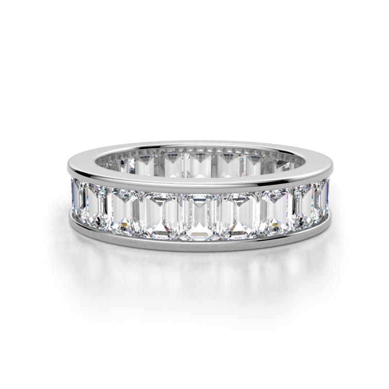 Aira 4.50 ctw Emerald Shape Lab Grown Diamond Women Stackable Eternity Band 