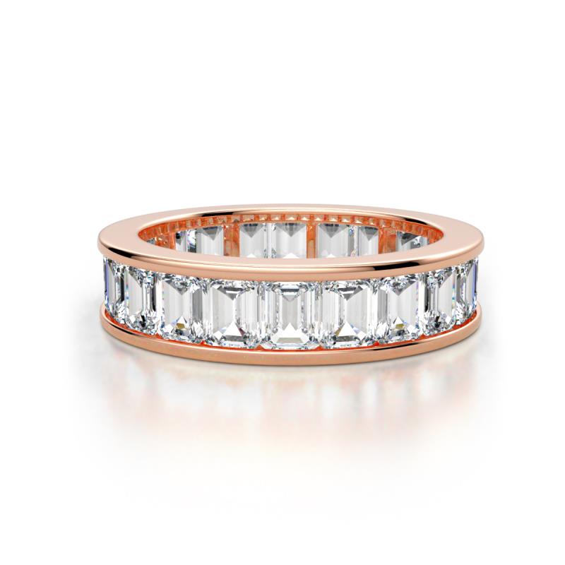 Aira 4.50 ctw Emerald Shape Lab Grown Diamond Women Stackable Eternity Band 