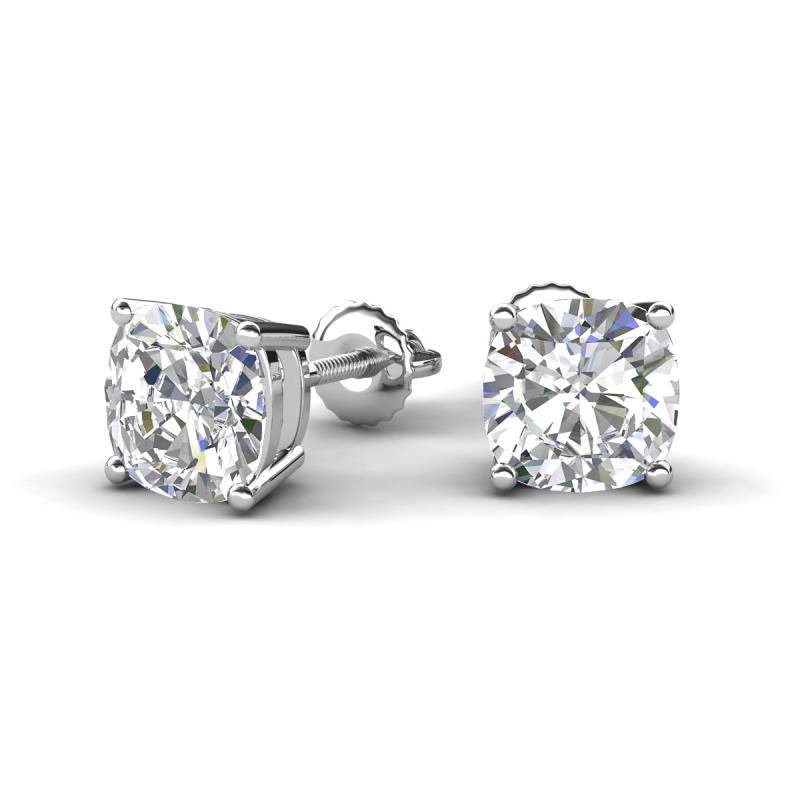 Alina 4.00 ctw IGI Certified Cushion Shape Lab Grown Diamond Four Prongs Solitaire Stud Earings 