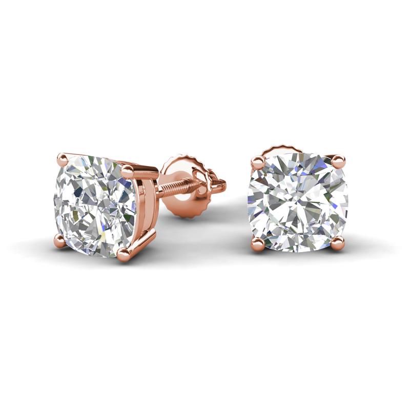 Alina 6.00 ctw IGI Certified Cushion Shape Lab Grown Diamond Four Prongs Solitaire Stud Earings 