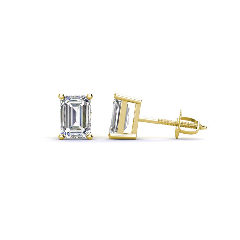 Alina 0.50 ctw Emerald Cut Lab Grown Diamond Four Prongs Solitaire Stud Earrings 