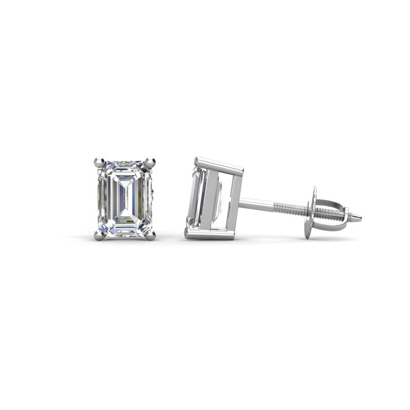 Alina 1.00 ctw Emerald Cut Lab Grown Diamond Four Prongs Solitaire Stud Earrings 