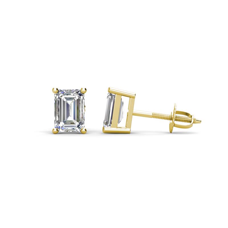Alina 0.75 ctw Emerald Cut Lab Grown Diamond Four Prongs Solitaire Stud Earrings 