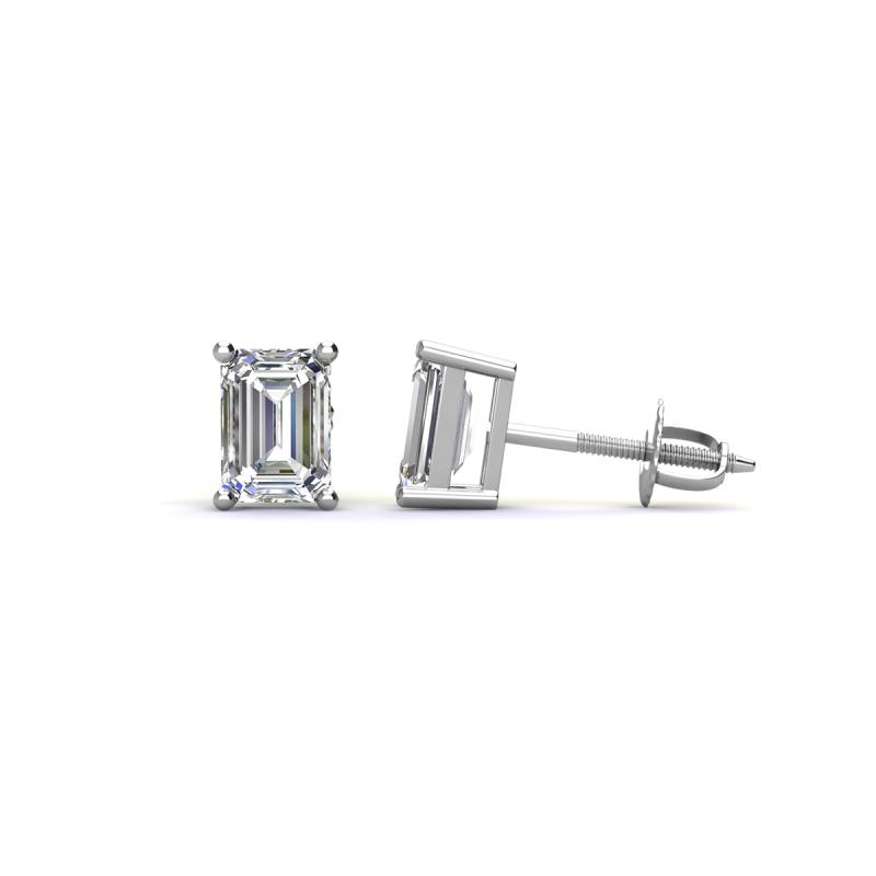 Alina 0.25 ctw Emerald Cut Lab Grown Diamond Four Prongs Solitaire Stud Earrings 