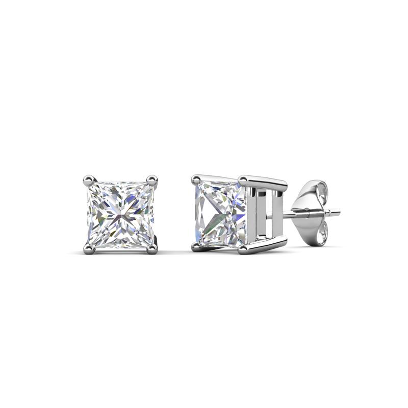 Alina 0.25 ctw Princess Cut Lab Grown Diamond Four Prongs Women Solitaire Stud Earrings 