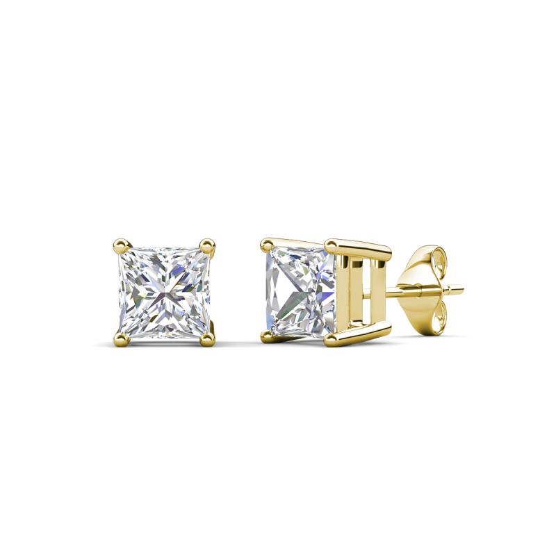 Alina 0.50 ctw Princess Cut Lab Grown Diamond Four Prongs Women Solitaire Stud Earrings 