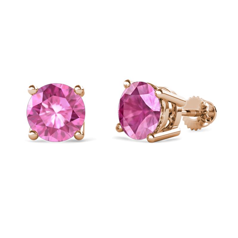 Alina Pink Sapphire (6 mm) Solitaire Stud Earrings 