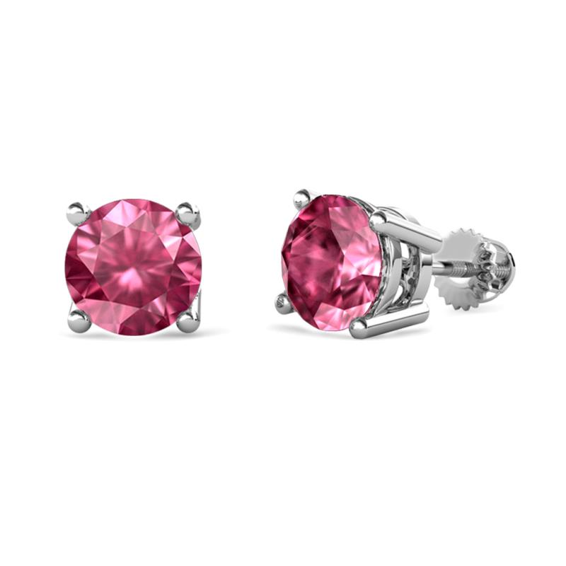 Alina Pink Tourmaline (6.50 mm) Solitaire Stud Earrings 