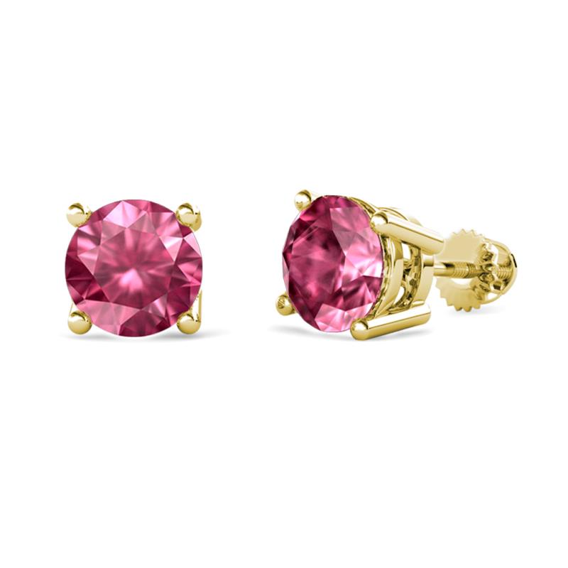 Alina Pink Tourmaline (6.50 mm) Solitaire Stud Earrings 