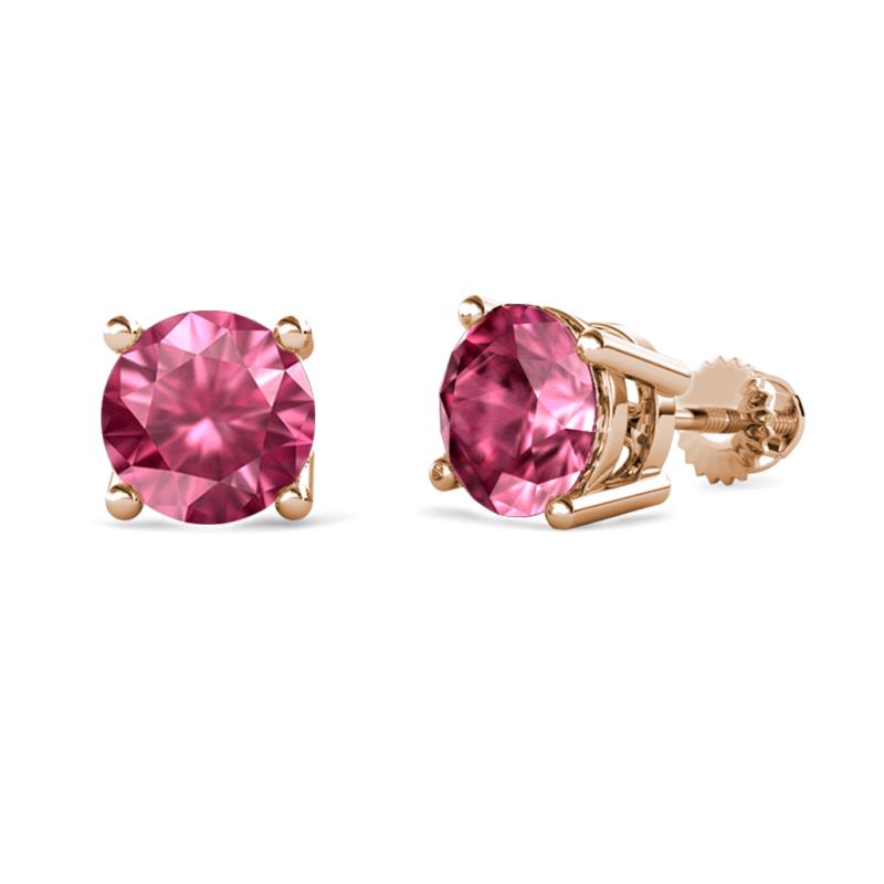 Alina Pink Tourmaline (6.50 mm) Solitaire Stud Earrings 