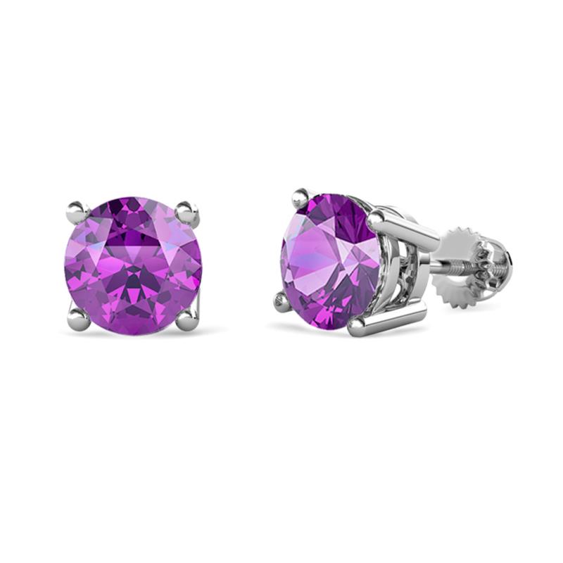 Alina Amethyst (6.50 mm) Solitaire Stud Earrings 
