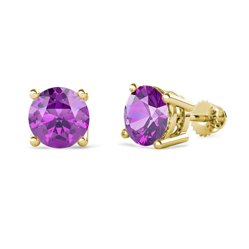 Alina Amethyst (6.50 mm) Solitaire Stud Earrings 