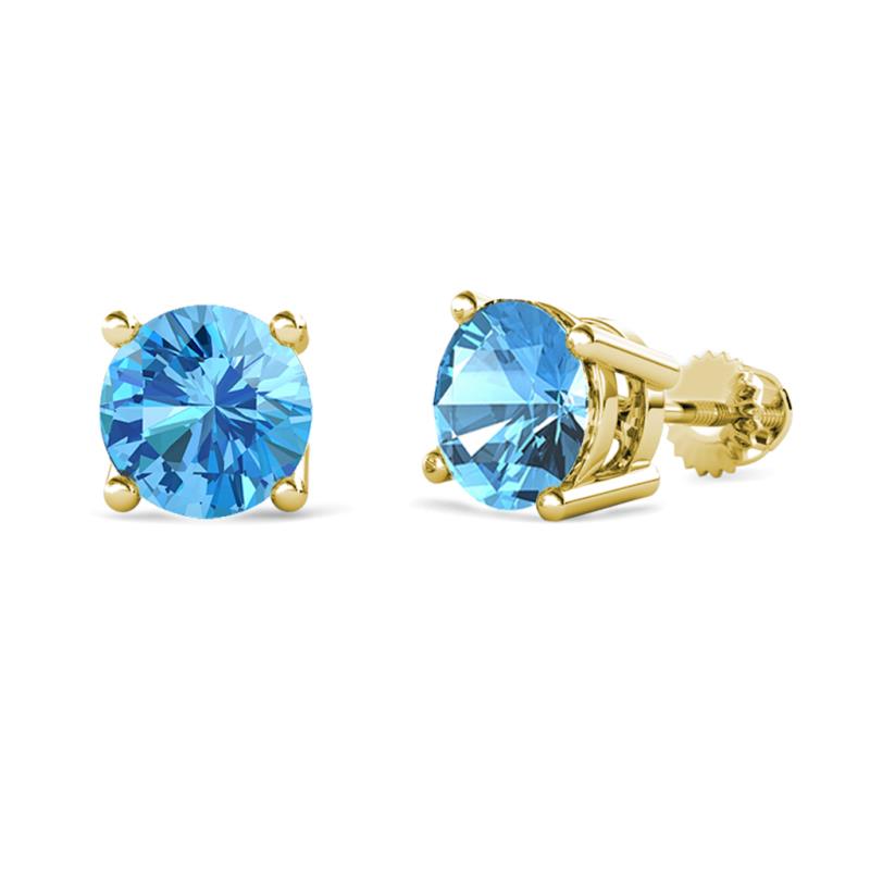 Alina Blue Topaz (6.50 mm) Solitaire Stud Earrings 