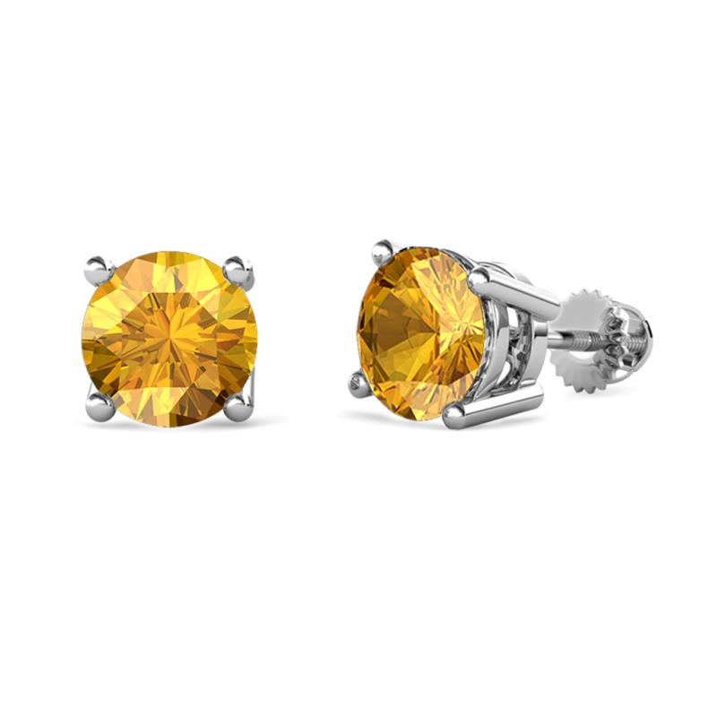 Alina Citrine (6.50 mm) Solitaire Stud Earrings 