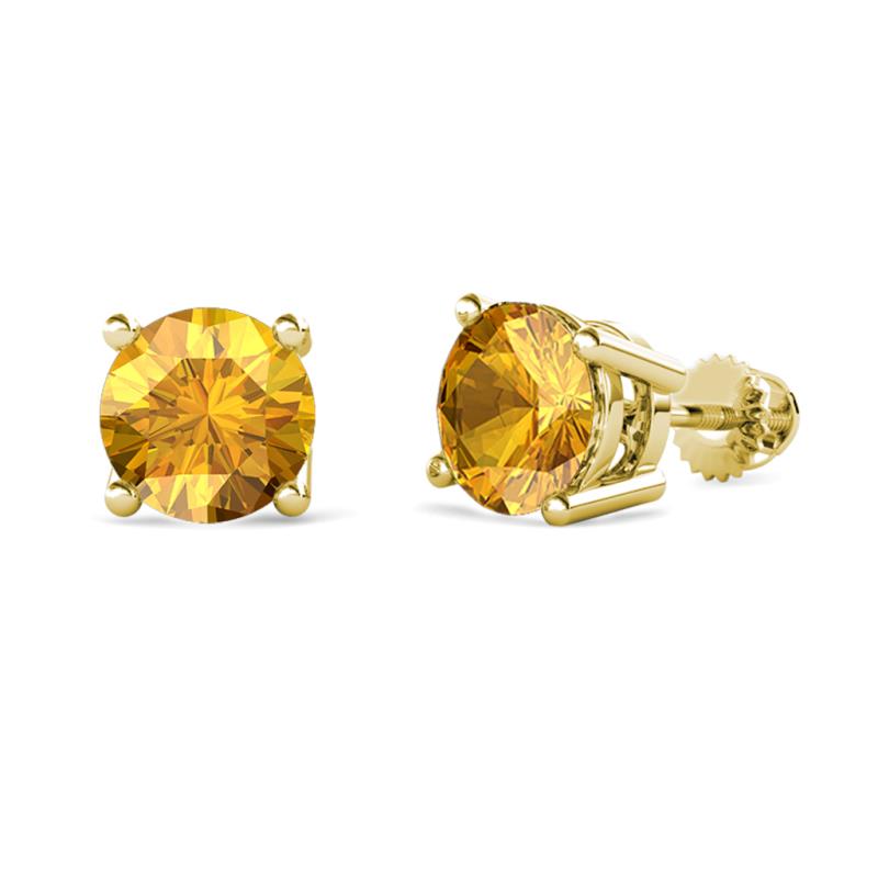Alina Citrine (6.50 mm) Solitaire Stud Earrings 