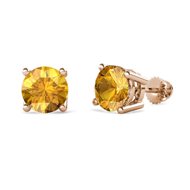 Alina Citrine (6.50 mm) Solitaire Stud Earrings 