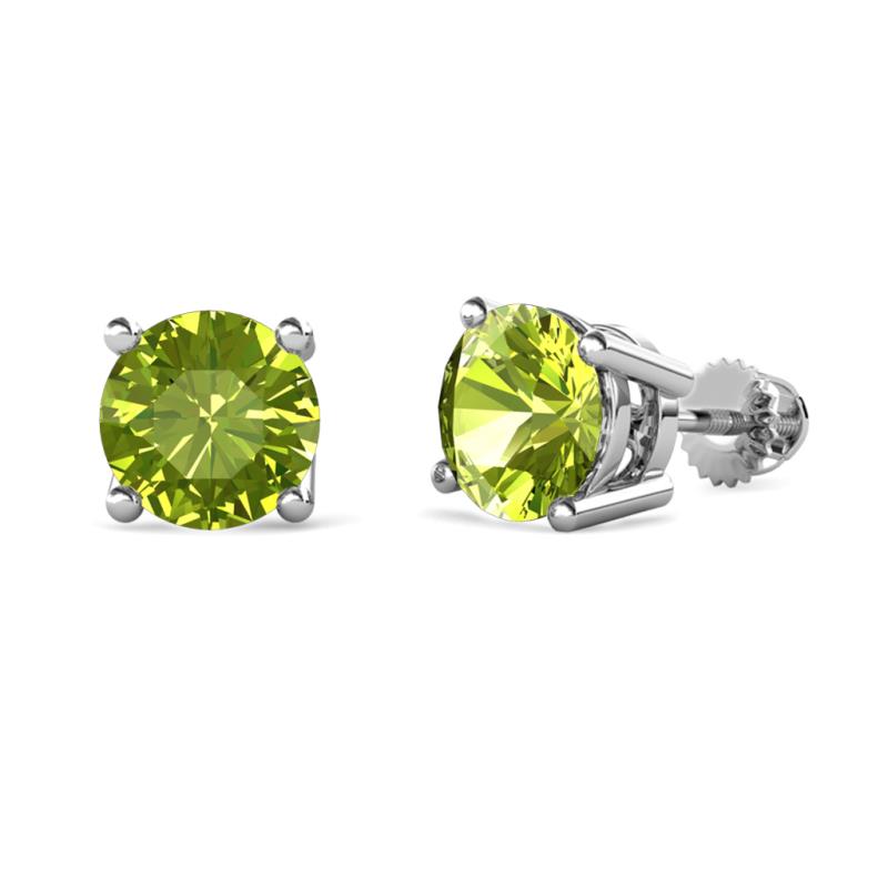 Alina Peridot (6.50 mm) Solitaire Stud Earrings 