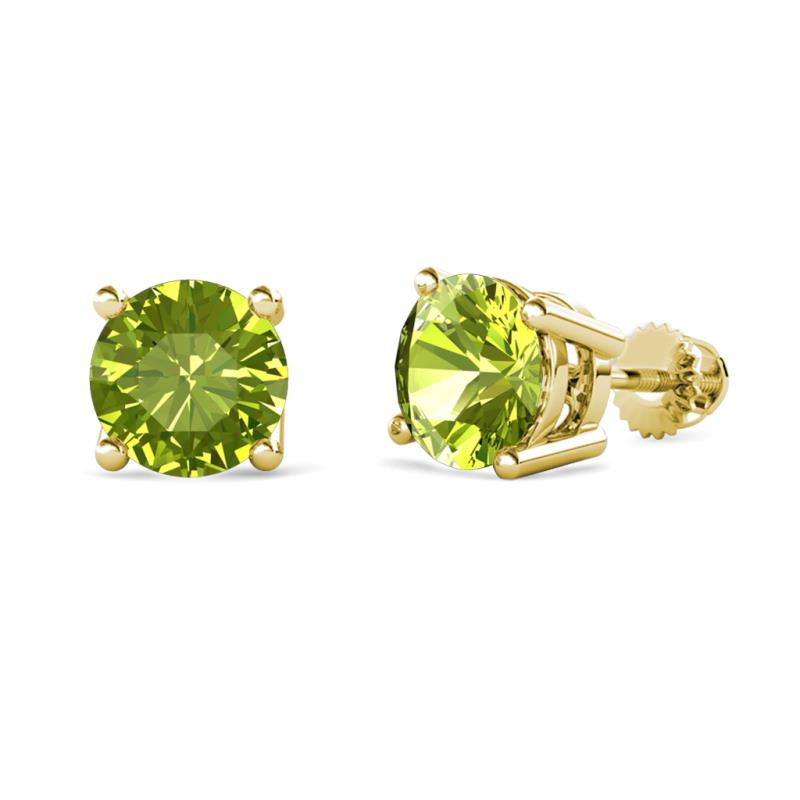 Alina Peridot (6.50 mm) Solitaire Stud Earrings 