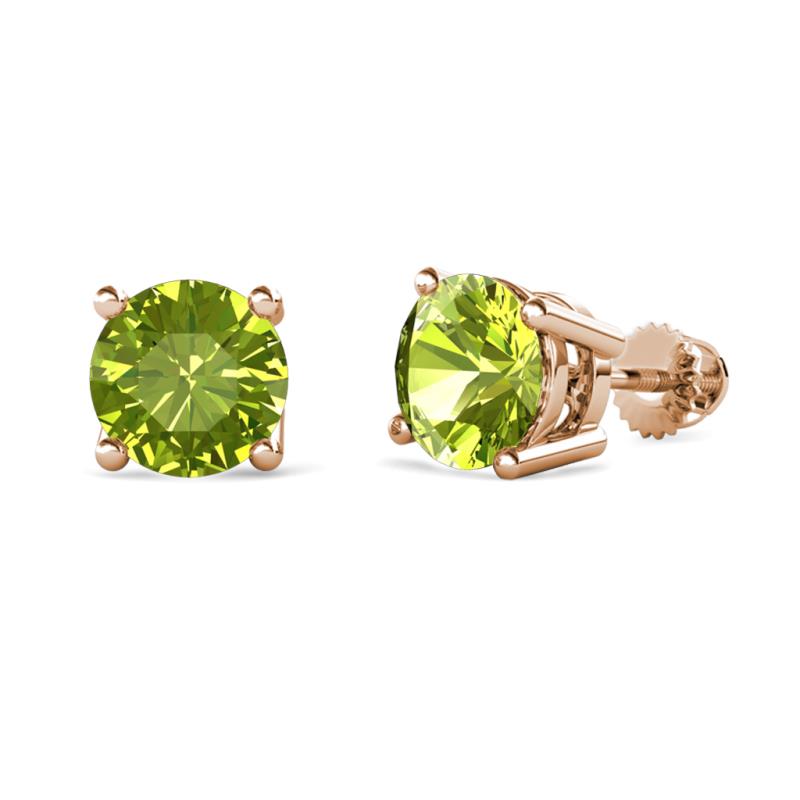 Alina Peridot (6.50 mm) Solitaire Stud Earrings 