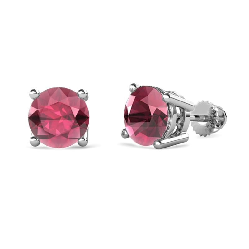 Alina Rhodolite Garnet (6.50 mm) Solitaire Stud Earrings 