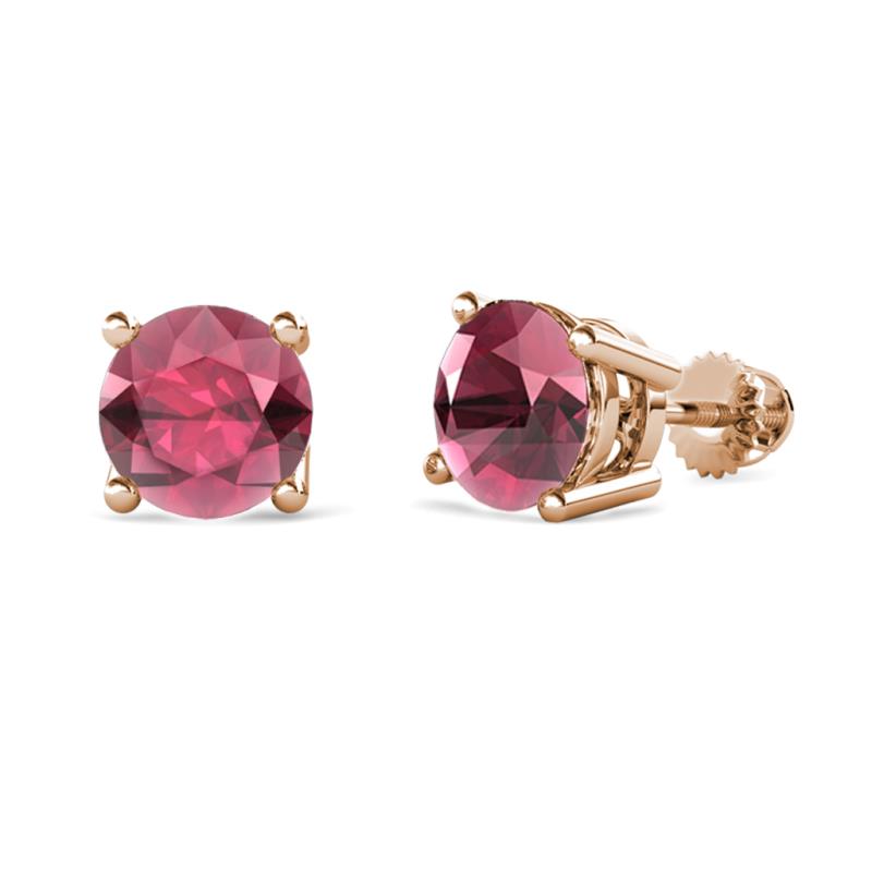 Alina Rhodolite Garnet (6.50 mm) Solitaire Stud Earrings 
