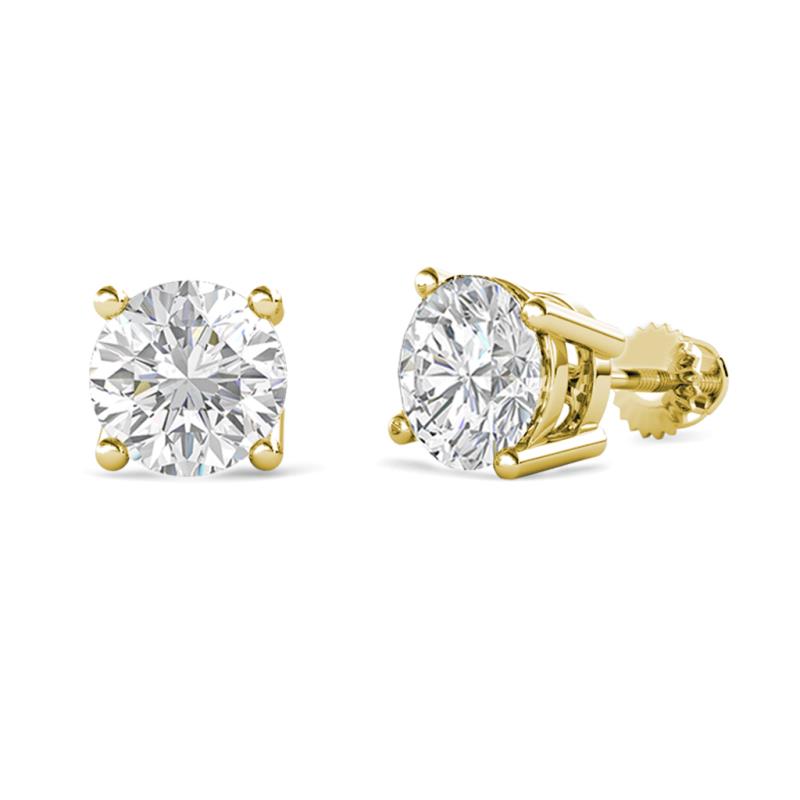 Alina White Sapphire (6 mm) Solitaire Stud Earrings 