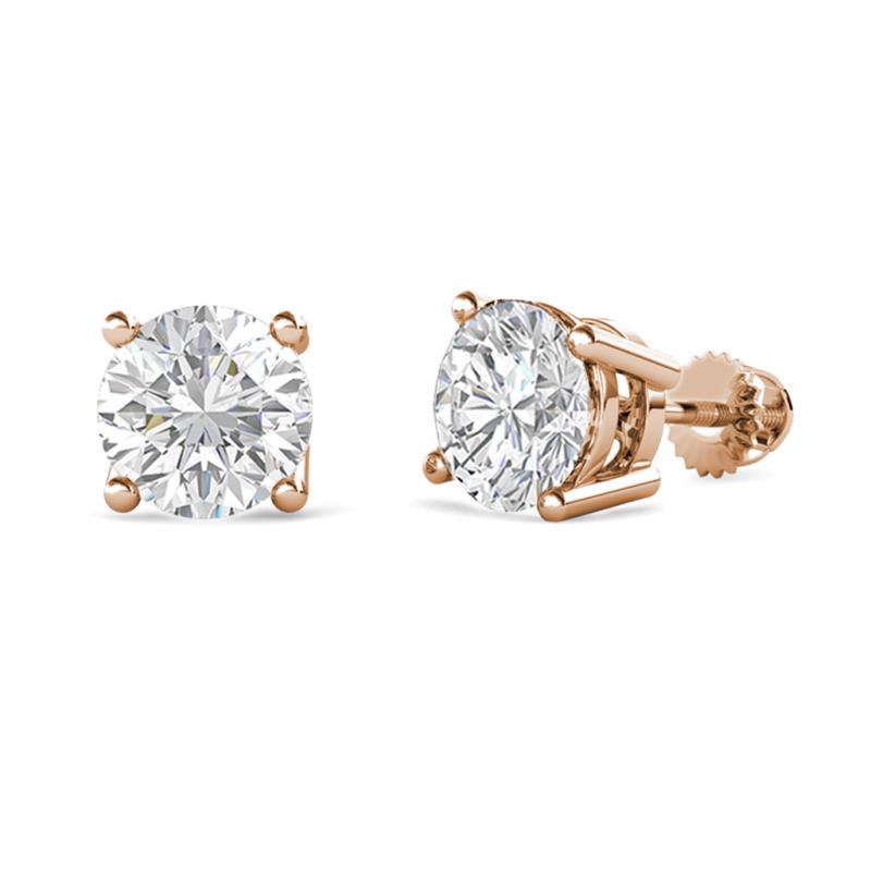 Alina White Sapphire (6 mm) Solitaire Stud Earrings 