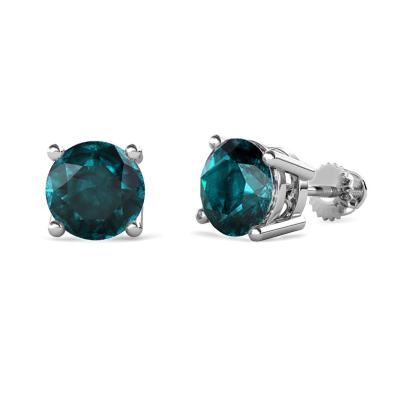 Alina London Blue Topaz (6.50 mm) Solitaire Stud Earrings 