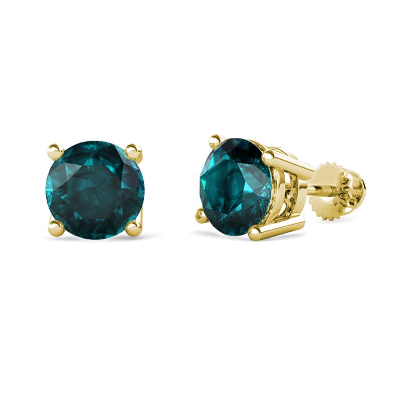 Alina London Blue Topaz (6.50 mm) Solitaire Stud Earrings 