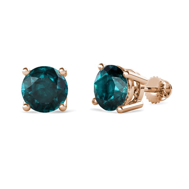 Alina London Blue Topaz (6.50 mm) Solitaire Stud Earrings 