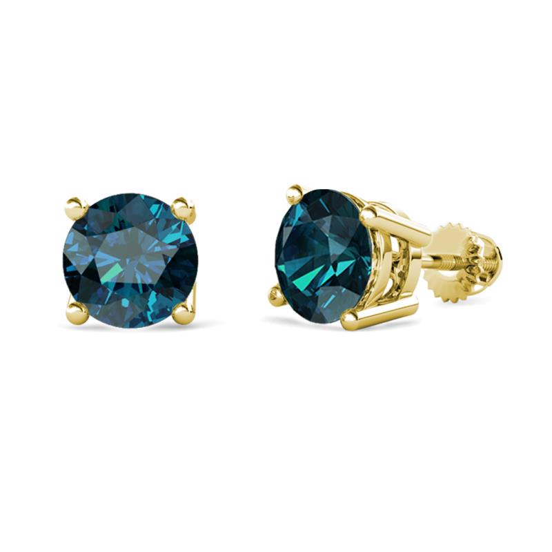 Alina Blue Diamond (6 mm) Solitaire Stud Earrings 