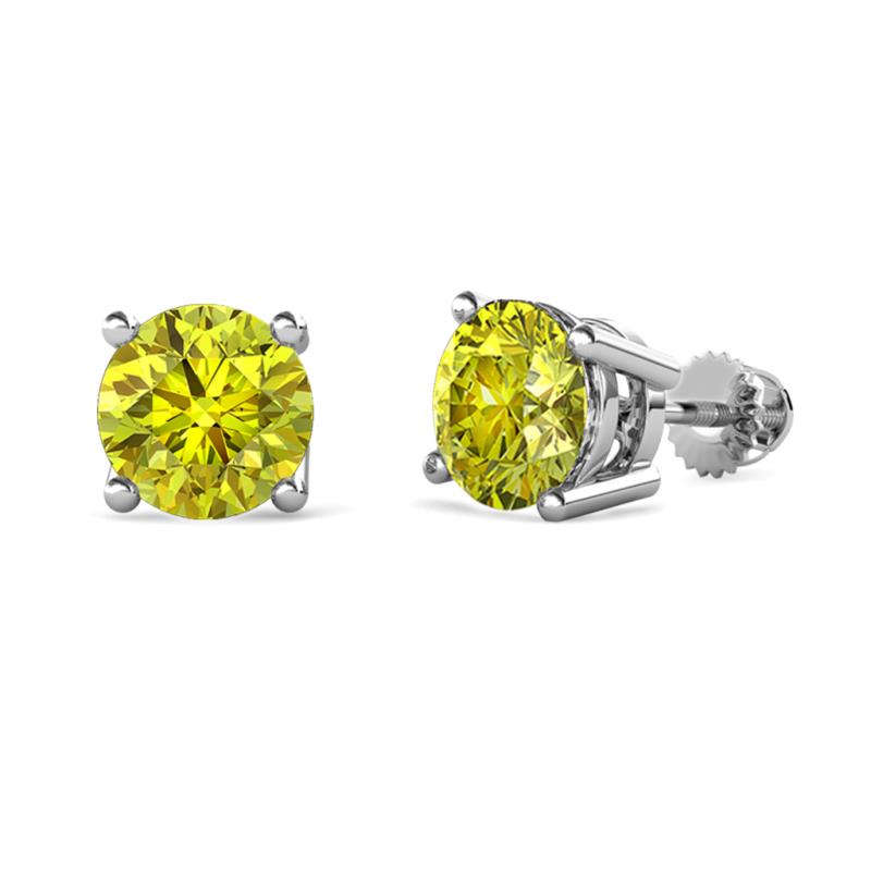 Alina Yellow Diamond (6.50 mm) Solitaire Stud Earrings 