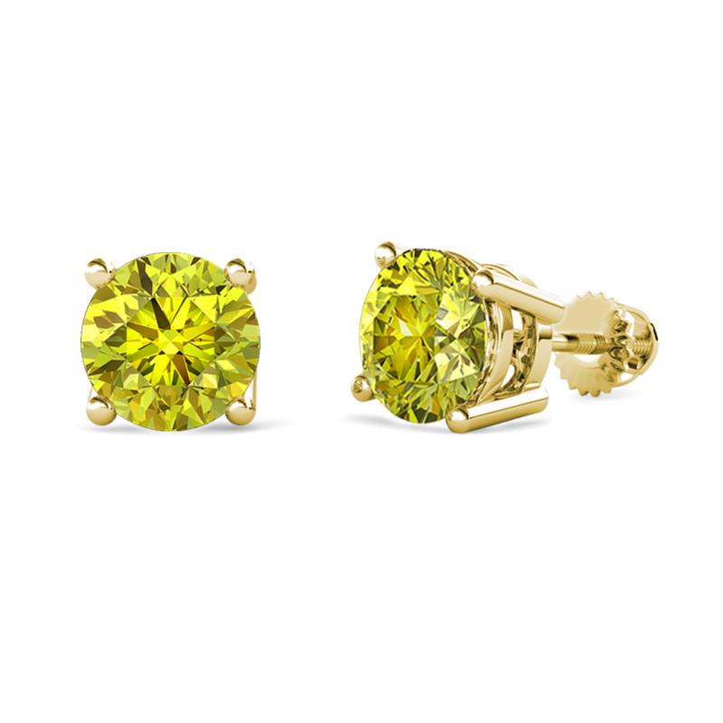 Alina Yellow Diamond (6.50 mm) Solitaire Stud Earrings 