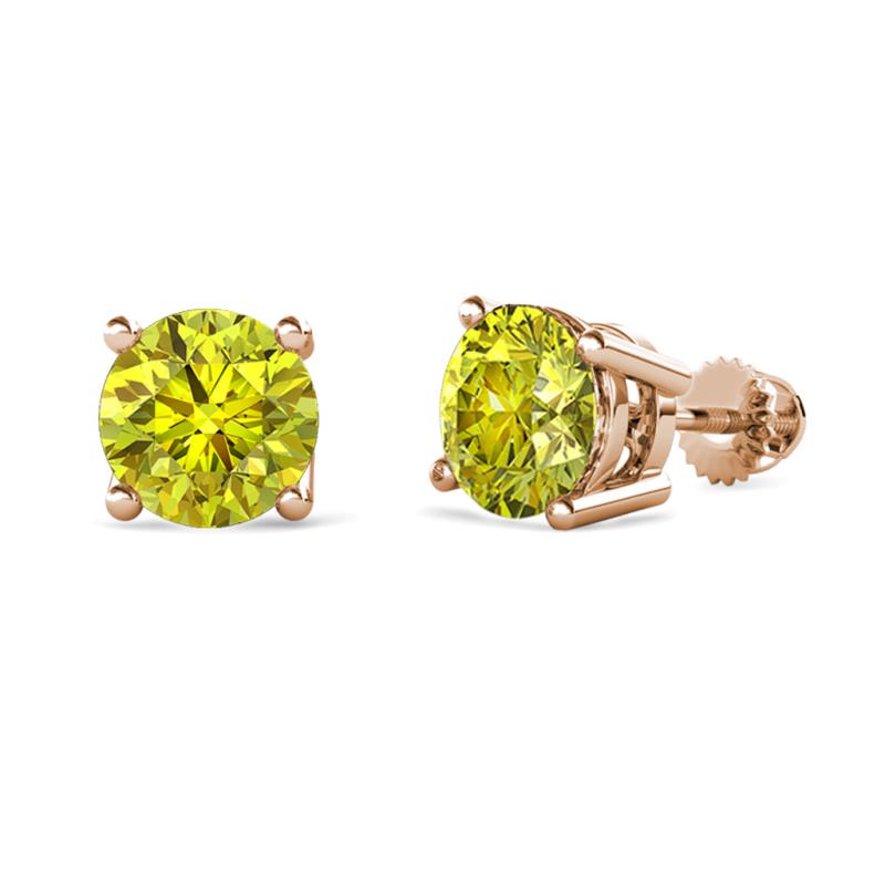 Alina Yellow Diamond (6.50 mm) Solitaire Stud Earrings 