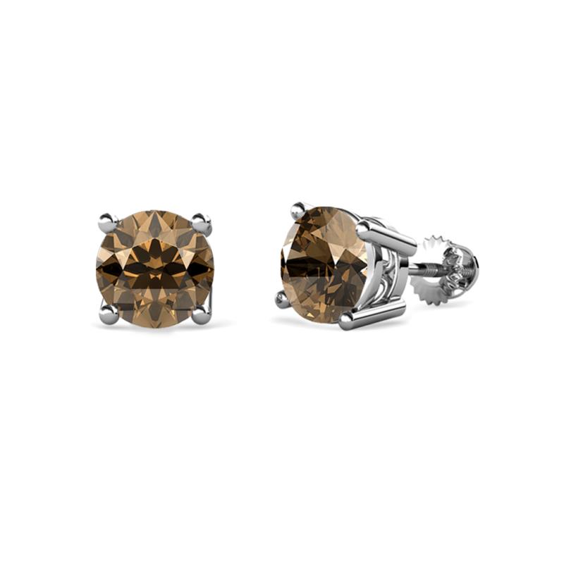 Alina Smoky Quartz (5mm) Solitaire Stud Earrings 