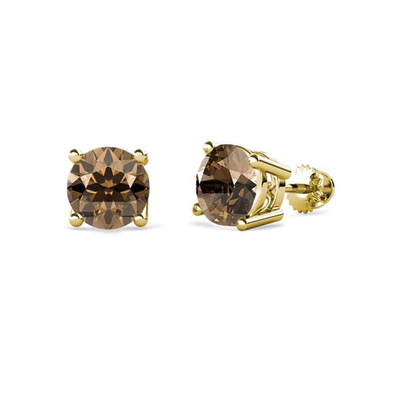 Alina Smoky Quartz (5mm) Solitaire Stud Earrings 