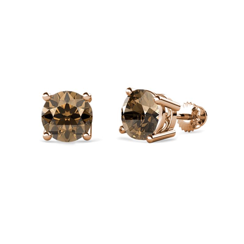 Alina Smoky Quartz (5mm) Solitaire Stud Earrings 