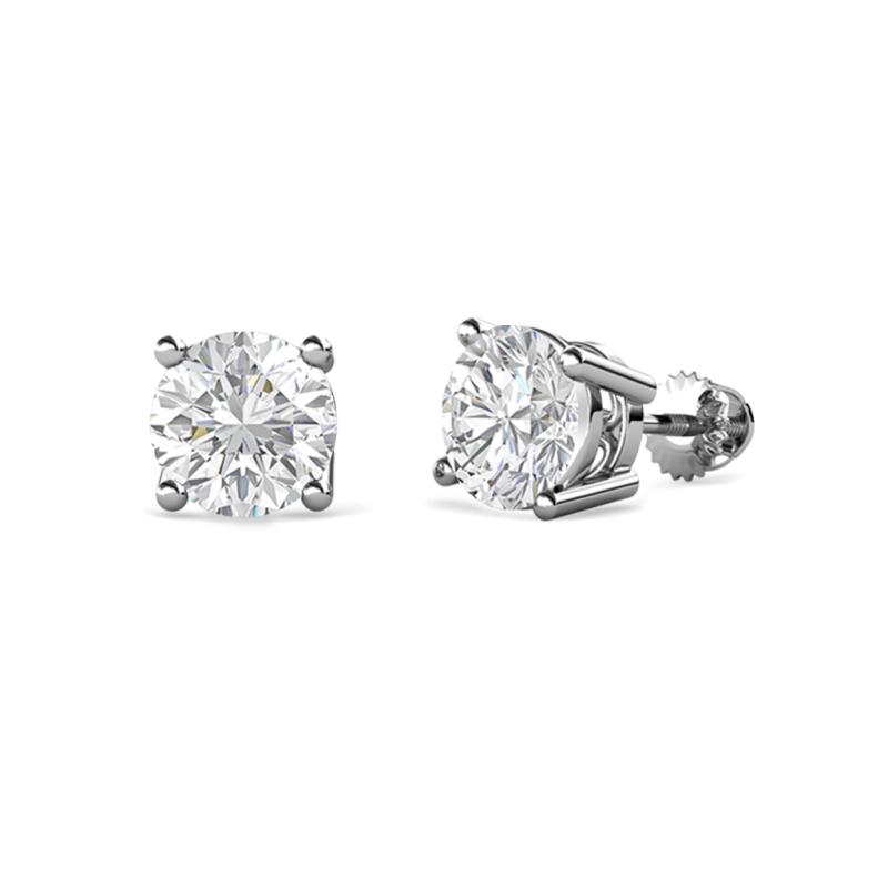 Alina White Sapphire (5mm) Solitaire Stud Earrings 