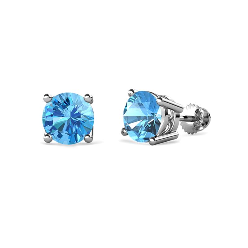 Alina Blue Topaz (5.5mm) Solitaire Stud Earrings 
